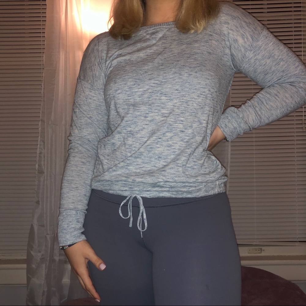 Ruffhewn Heather Grey Bottom Synch-Tie Top
